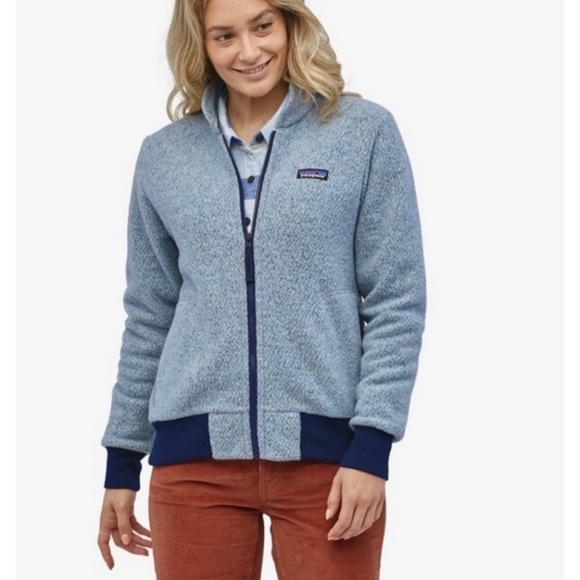 Patagonia Women'sWoolyester Fleece‎ Jacket Sky Blue Size Medium - Picture 2 of 16